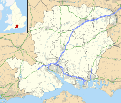 Map showing location within Hampshire