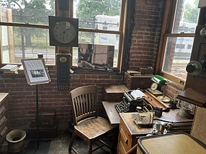 Inside the restored Oyster Bay Station Depot.