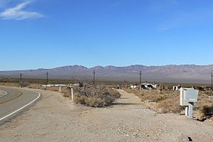 View of Ivanpah, with the Ivanpah Mountains in the distance