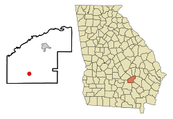 Location in Jeff Davis County and the state of Georgia