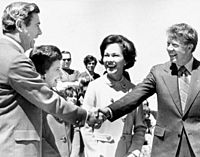 Jimmy Carter and wife with Reubin Askew and his wife