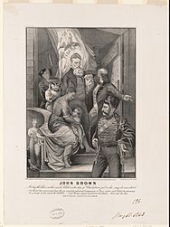 John Brown. Meeting the slave-mother and her child on the steps of Charlestown jail on his way to execution LCCN2003674588