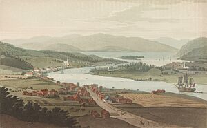 John William Edy - Town of Porsground - Boydell's Picturesque scenery of Norway - NG.K&H.1979.0056-035 - National Museum of Art, Architecture and Design (cropped)