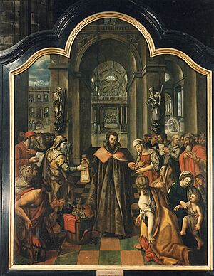 Josse van der Baren - St Ivo Triptych - Central Panel - St Ivo as defender of the poor