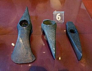 Late Eneolithic bronze axes, museum Zrenjanin