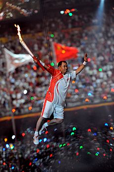 Li Ling during 2008 Summer Olympics opening ceremony