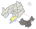 Location of Dalian Prefecture within Liaoning (China)