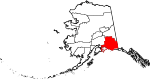 State map highlighting Valdez-Cordova Census Area