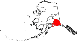 Map of Alaska highlighting Valdez–Cordova Census Area