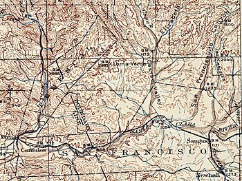 Topography of Castac Valley and Rancho San Francisco