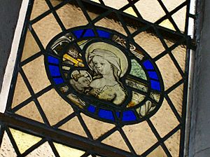 Medieval stained glass roundel, Newcastle cathedral