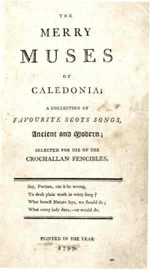 Merry Muses of Caledonia 1799 Title Page