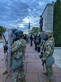 Nebraska National Guard Soldiers during the George Floyd protests, May 31, 2020