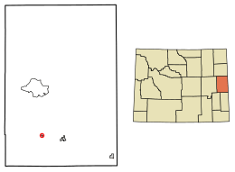 Location of Manville in Niobrara County, Wyoming