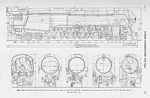 Norfolk and Western class J drawing