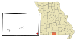 Location of Bakersfield, Missouri