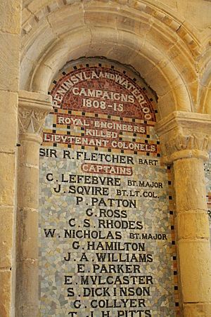 Panel to the losses of the Peninsular War in Rochester Cathedral