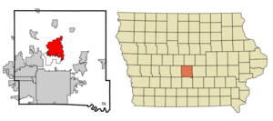 Location within Polk County and Iowa