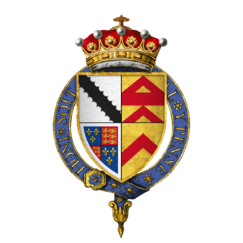 Quartered arms of Sir Henry Radclyffe, 4th Earl of Sussex, KG