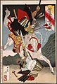 Sagami Jiro and Taira no Masakado Attacking an Opponent on Horseback LACMA M.84.31.433