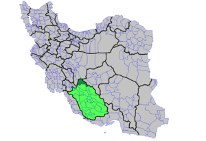 Location in Fars Province and Iran
