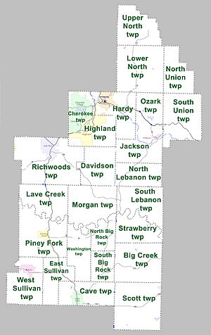 Sharp County Arkansas 2010 Township Map large