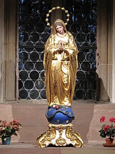 Statue of Virgin Mary in the Cathedral of Strasbourg