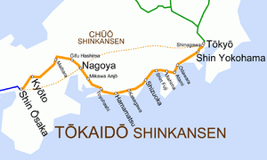 Tokaido Shinkansen map
