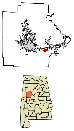 Location of Coaling in Tuscaloosa County, Alabama.