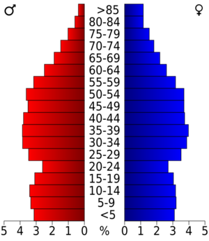 USA Hawkins County, Tennessee.csv age pyramid