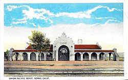 The former Union Pacific depot in the 1920s