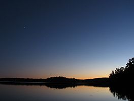 Venus over Otter Lake, from Goddard Bay.JPG