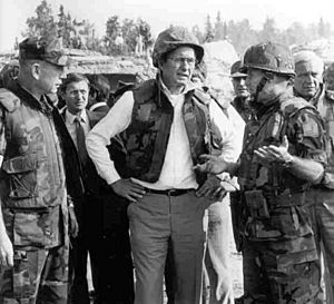 Vice President George H.W. Bush Visiting the Site of the Beirut Barracks Bombing