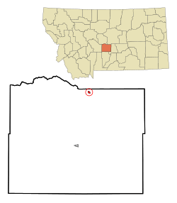 Location of Judith Gap, Montana