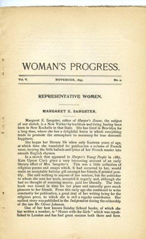 Woman's Progress periodical, November 1895