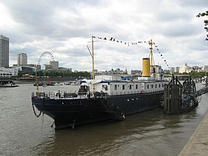 HMS President on the Thames