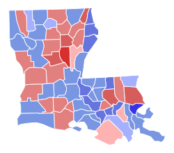 2008 United States Senate election in Louisiana results map by parish