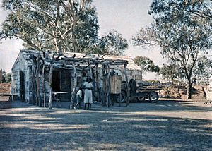 Aborigine's house, Wilcannia, NSW, between 1935-1937 - photographer Reverend Edward ("Ted") Alexander Roberts (6151871374)