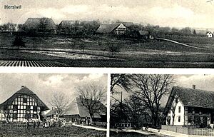 Alte Postkarte von Hersiwil, um 1900