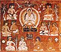 Amitâbha in His Western Paradise with Indians, Tibetians and Central Asians, Symbols - Sun and Cross