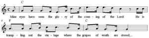 Battle Hymn of the Republic beginning