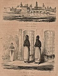 Bridge of Lima, Ladies of Lima 1842 Boilly and Eyriès (cropped)