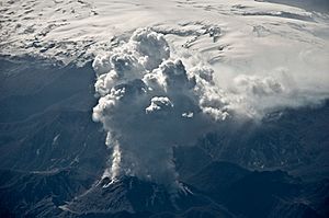 Chaiten volcano in eruption
