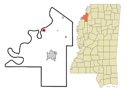 Location of Friars Point, Mississippi