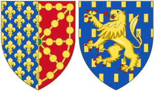 Coat of Arms of Joan II and Blanche of Burgundy as Queens Consort of Navarre