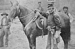 Colonel William H Gibson with horse named Morgan
