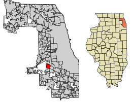 Location of Palos Hills in Cook County, Illinois.