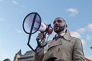 DC Councilmember, Robert C. White speaking at Thursday evening's rally against Trump's "Muslim Ban" policies sponsored by Freedom Muslim American Women's Policy (31740329803)