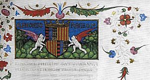 Escudo armas Alfonso V de Aragón en Satyrarum hecatostichon cropped