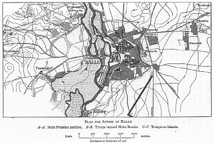 F L Petre Battle of Halle Map